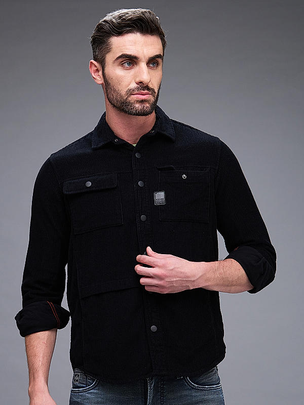 Killer Men Black Slim Fit Solid Shirts