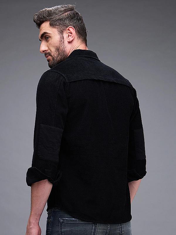 Killer Men Black Slim Fit Solid Shirts