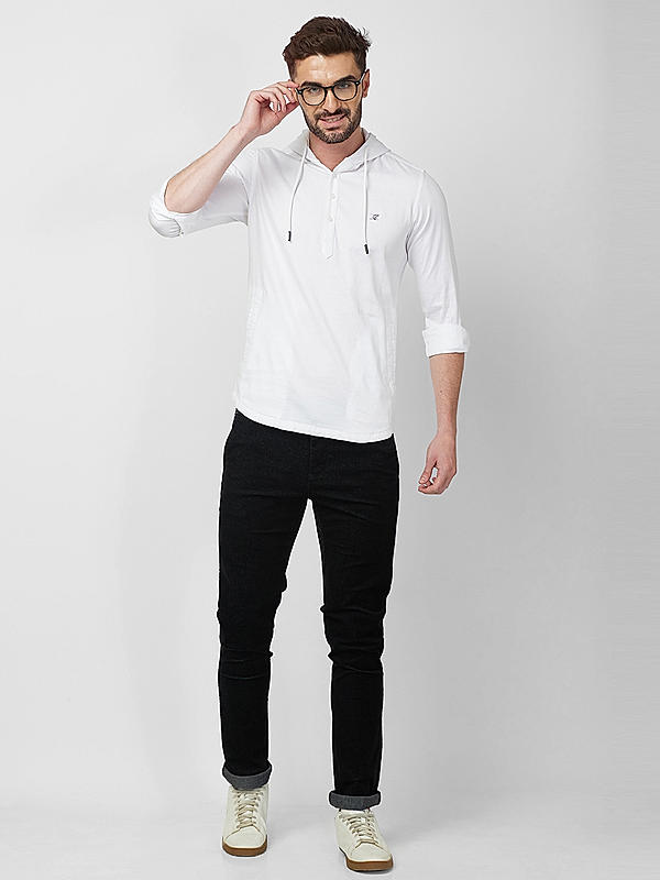 Killer Men White Slim Fit Solid Shirts