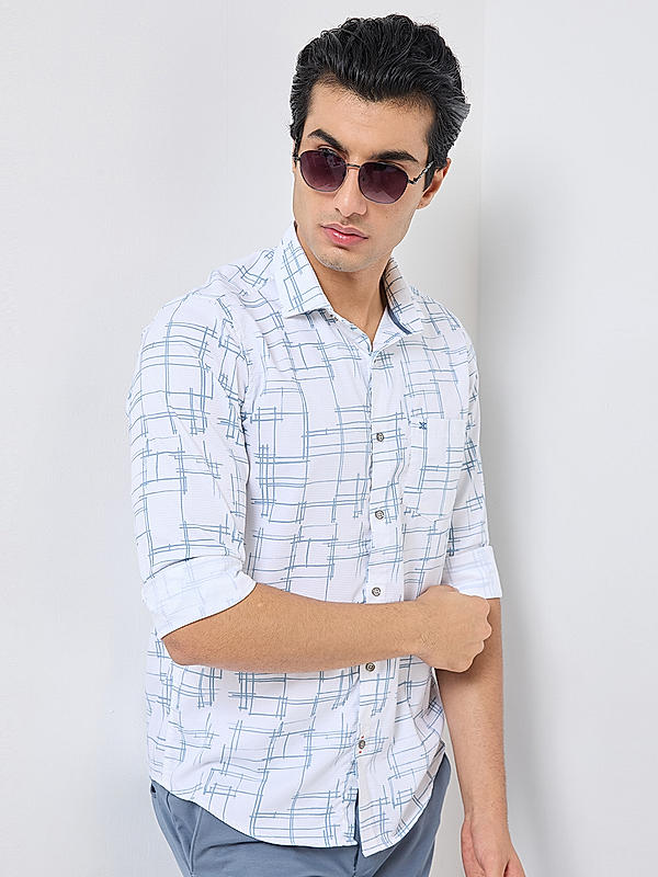 Killer Men White Slim Fit Printed Shirts