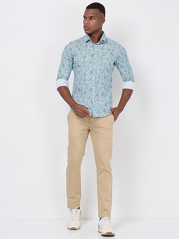 Killer Men Blue Slim Fit Printed Shirts