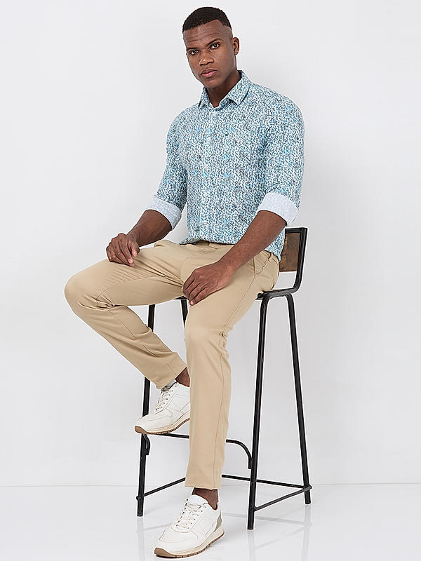 Killer Men Blue Slim Fit Printed Shirts