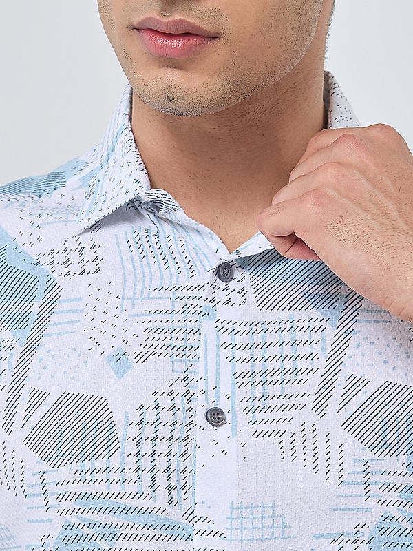 Killer Men Light Green Slim Fit Printed Shirts