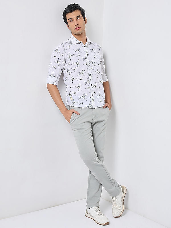 Killer Men White Slim Fit Printed Shirts