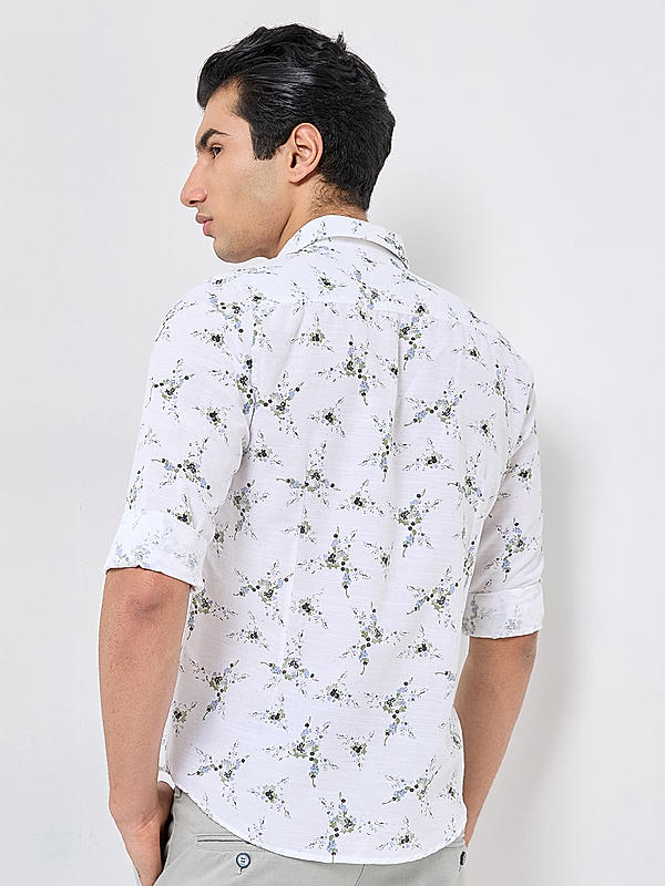 Killer Men White Slim Fit Printed Shirts