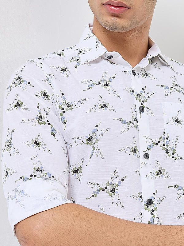 Killer Men White Slim Fit Printed Shirts