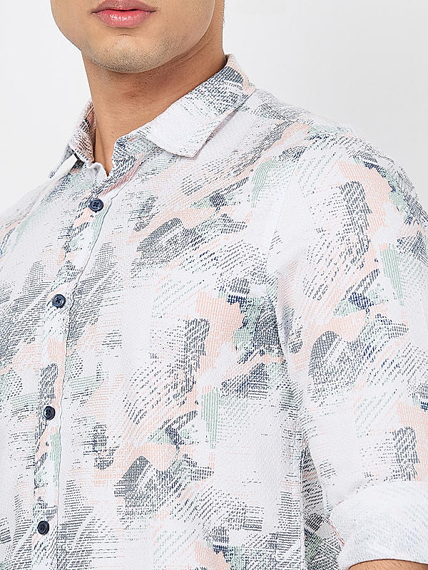 Killer Men White Slim Fit Printed Shirts