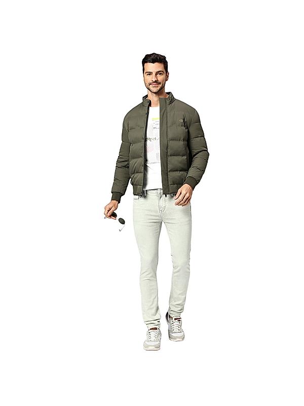 Killer Men Olive Regular Fit Solid Jackets