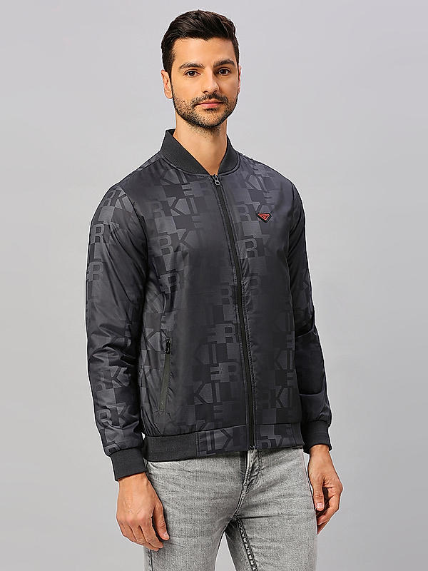 Killer Men Black Regular Fit Printed Jackets