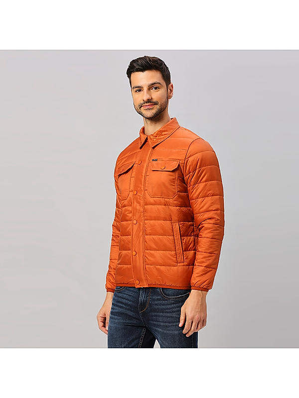 Killer Men Orange Regular Fit Solid Jackets