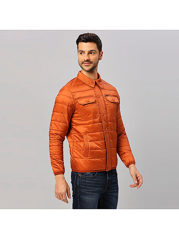 Killer Men Orange Regular Fit Solid Jackets