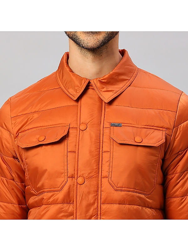 Killer Men Orange Regular Fit Solid Jackets