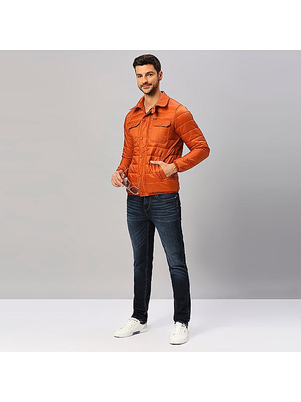 Killer Men Orange Regular Fit Solid Jackets