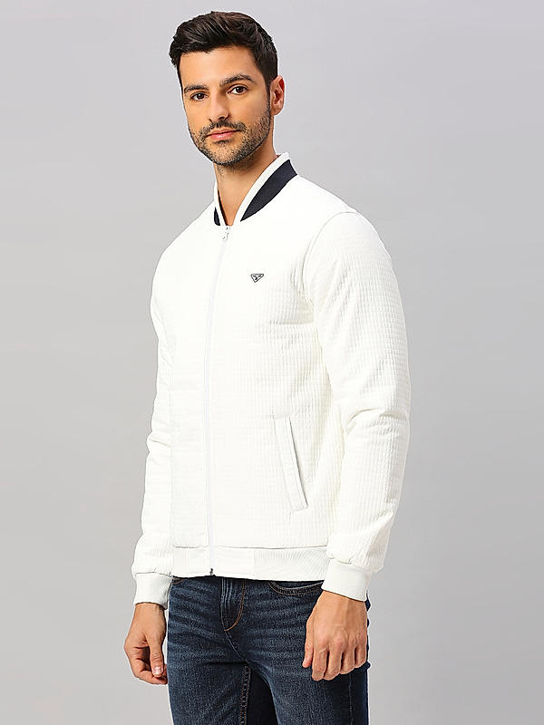 Killer Men White Regular Fit Solid Jackets