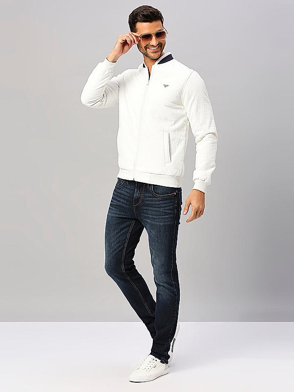 Killer Men White Regular Fit Solid Jackets