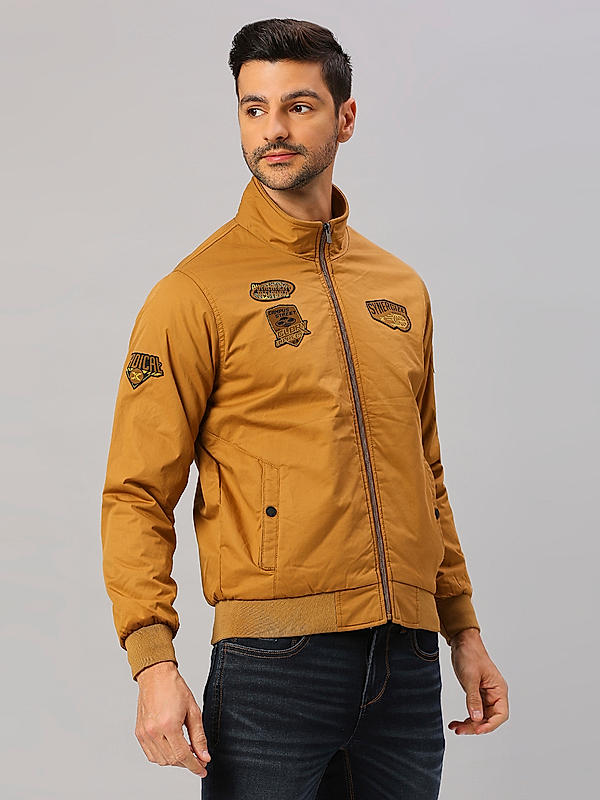 Killer Men Khaki Regular Fit Solid Jackets