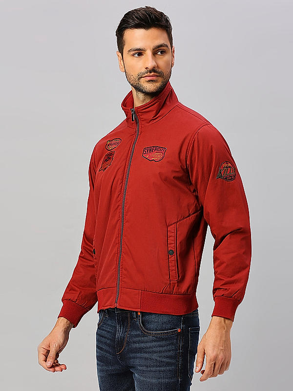 Killer Men Red Regular Fit Solid Jackets