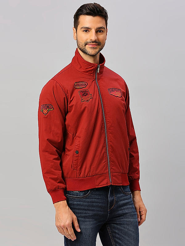 Killer Men Red Regular Fit Solid Jackets