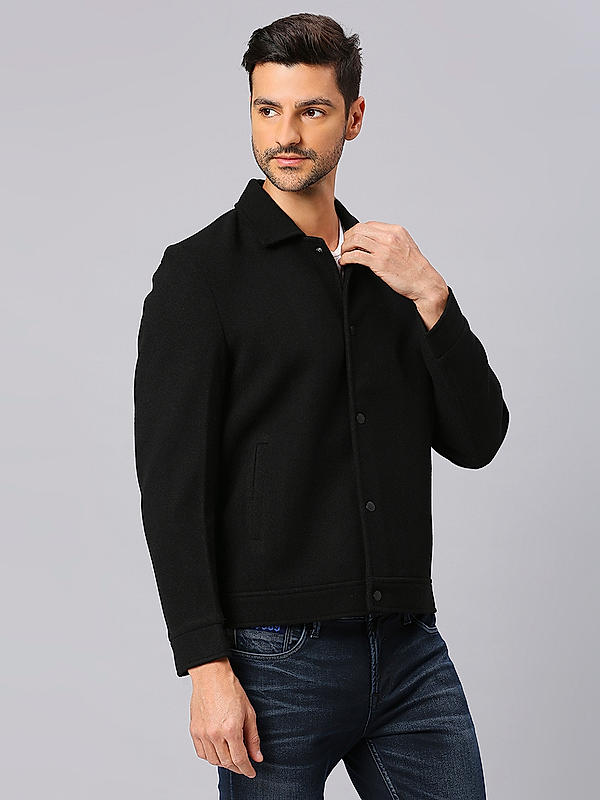 Killer Men Black Regular Fit Solid Jackets