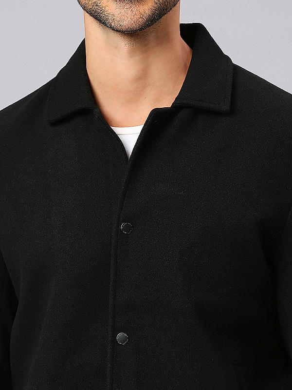 Killer Men Black Regular Fit Solid Jackets