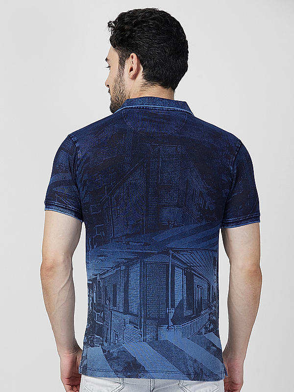 Killer Men Blue Slim Fit Printed T-Shirts