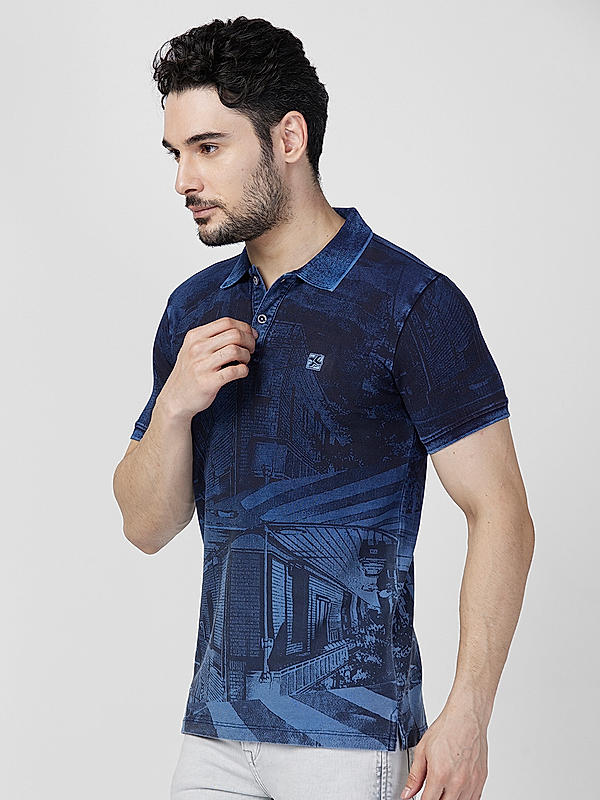 Killer Men Blue Slim Fit Printed T-Shirts