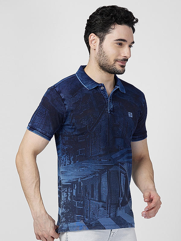 Killer Men Blue Slim Fit Printed T-Shirts