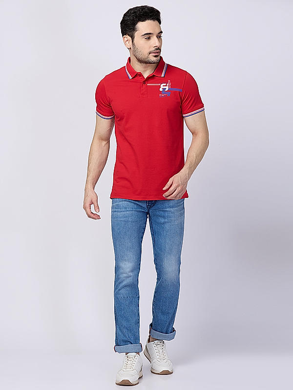 Killer Men Red Slim Fit Printed T-Shirts