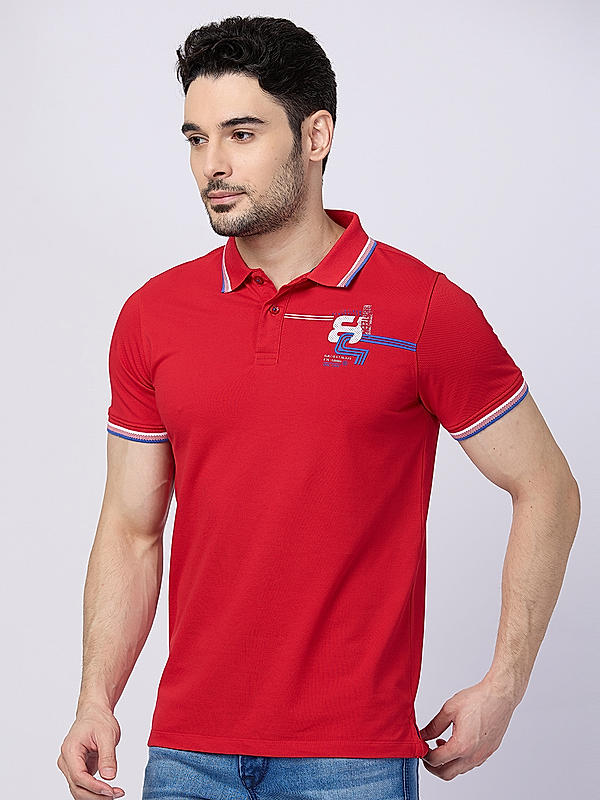 Killer Men Red Slim Fit Printed T-Shirts