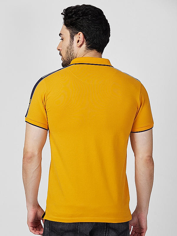 Killer Men Yellow Slim Fit Solid T-Shirts