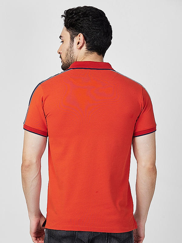 Killer Men Orange Slim Fit Solid T-Shirts