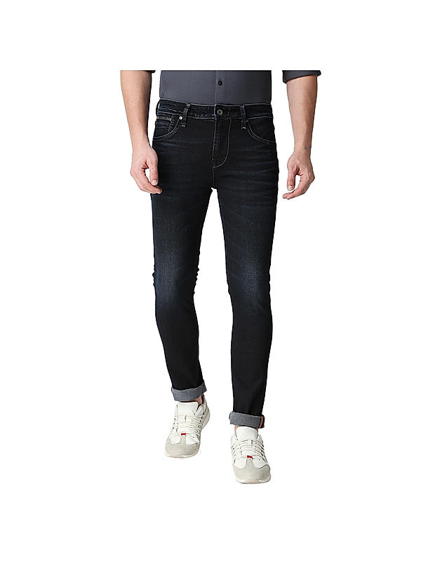 KILLER MEN'S FASHION  SKINY FIT COTTON BLENDED DARK INDIGO JEANS