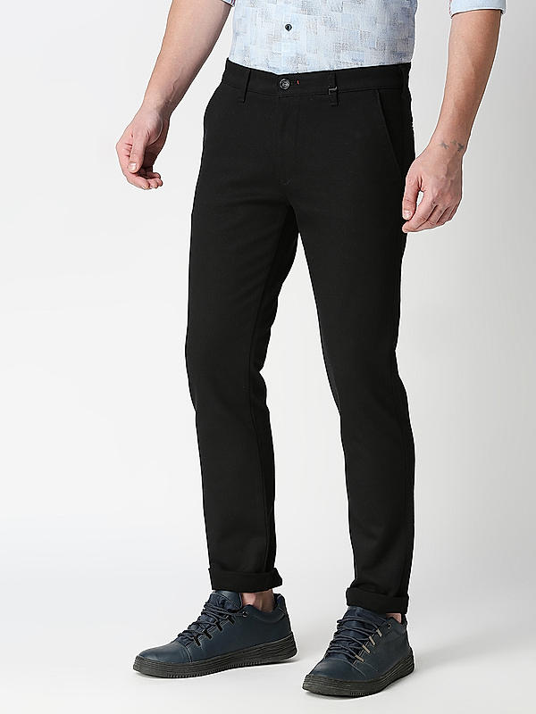 Killer Black Solid Slim Fit Trousers
