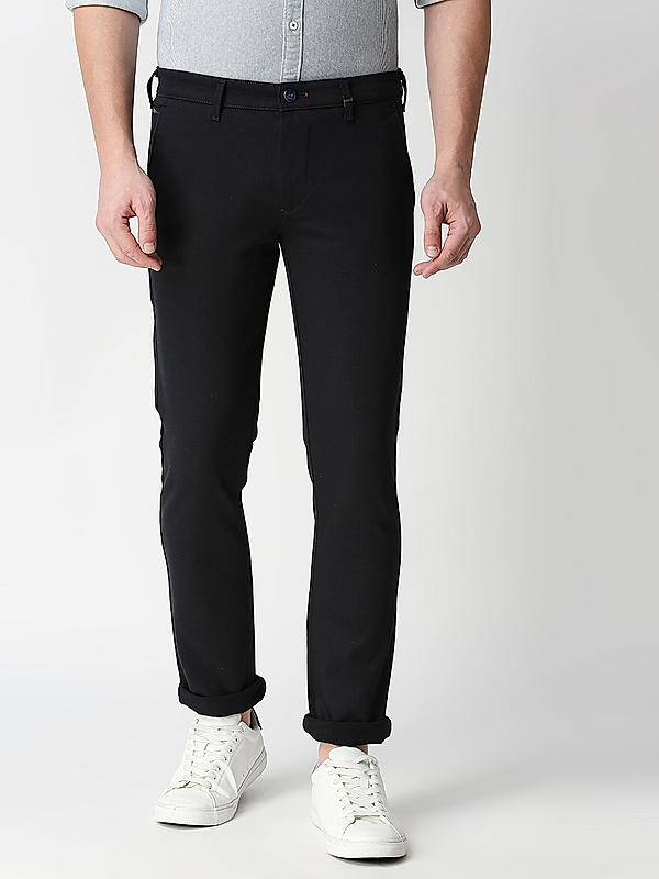 Killer Navy Solid Slim Fit Trousers