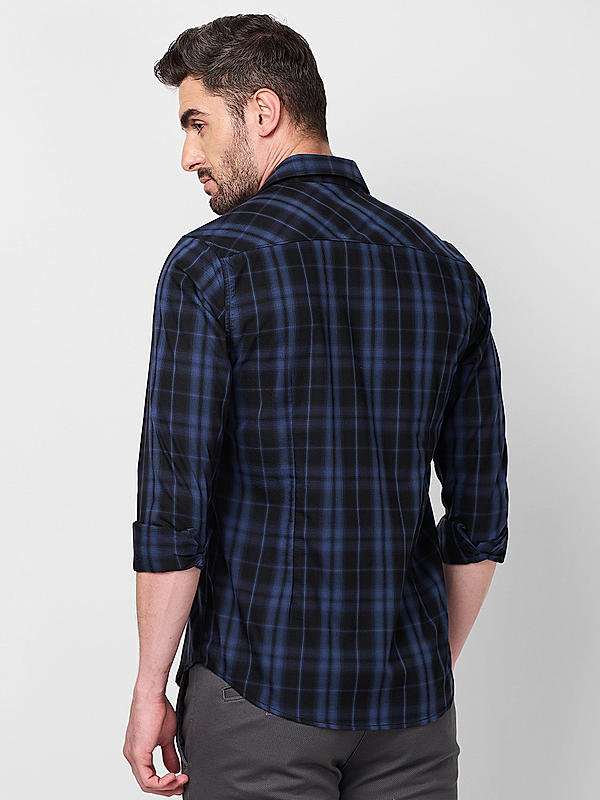 Killer Men Slim Fit Checks Black Shirts