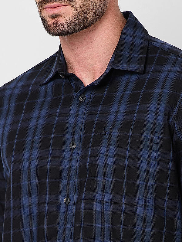 Killer Men Slim Fit Checks Black Shirts