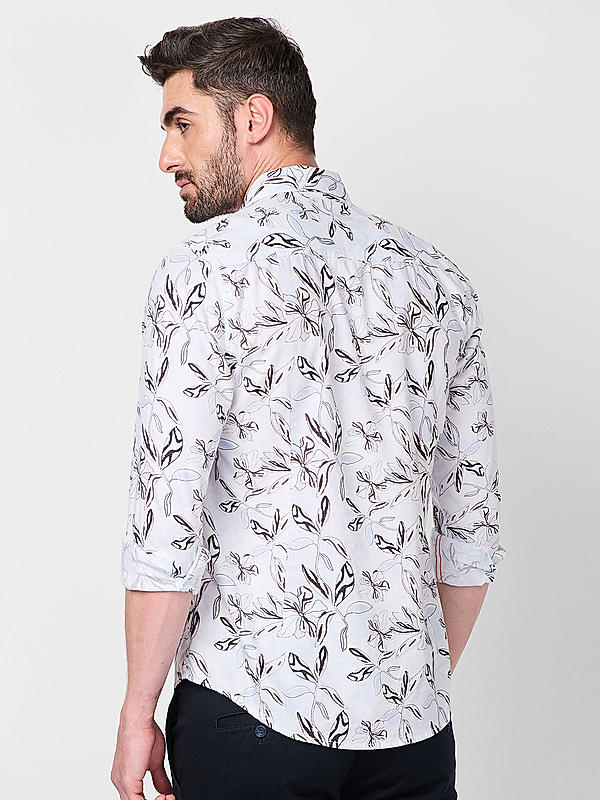 Killer Men Slim Fit Printed Sky Blue Shirts