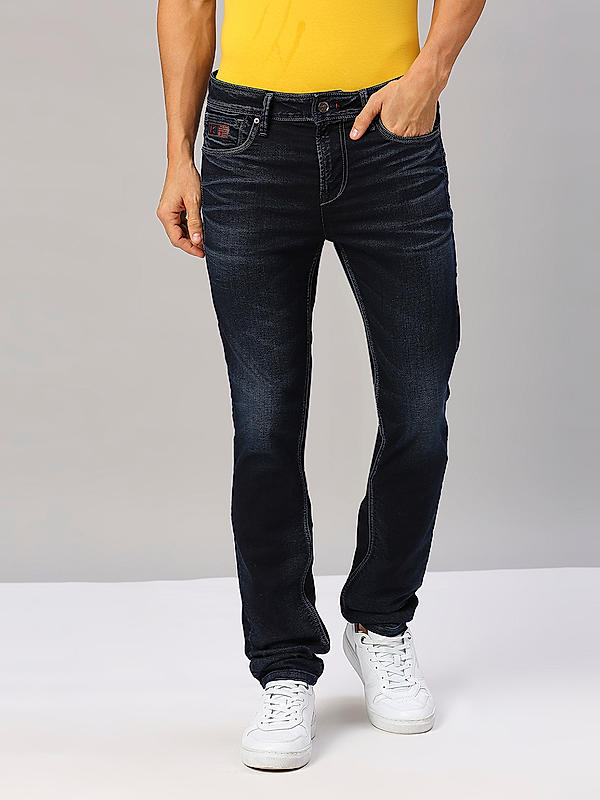 Killer Men Slim Fit Solid Dark Blue Jeans