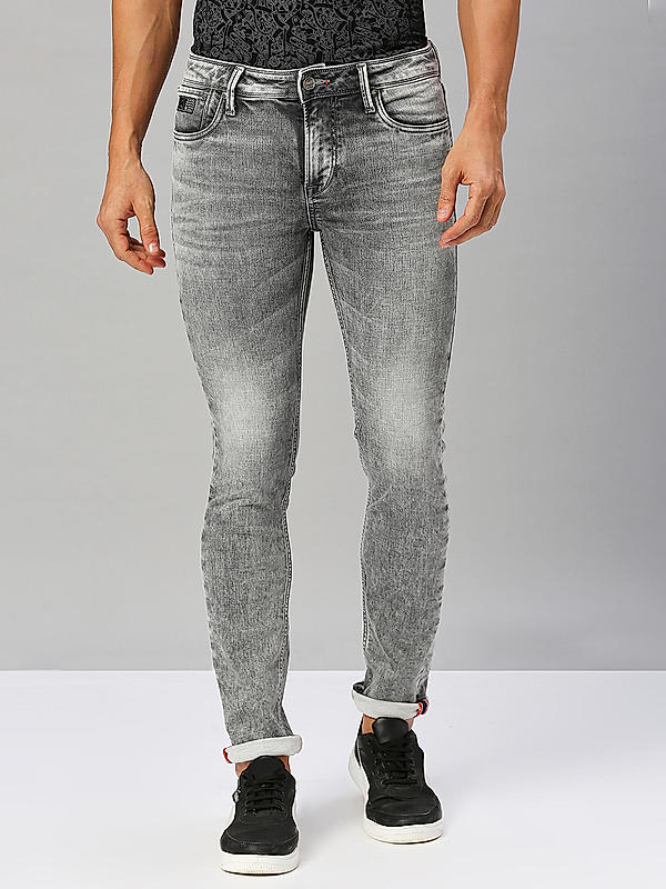 Killer Men Slim Fit Solid Grey Jeans