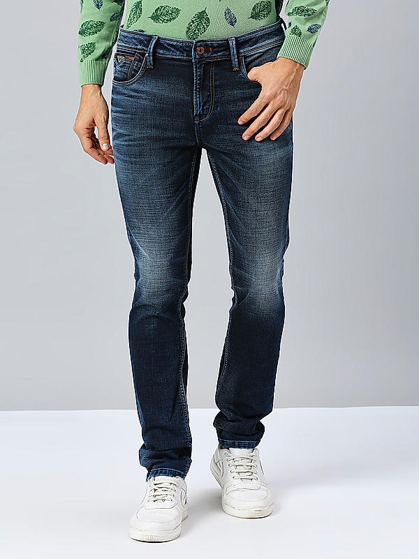 Killer Men Slim Fit Solid Blue Jeans