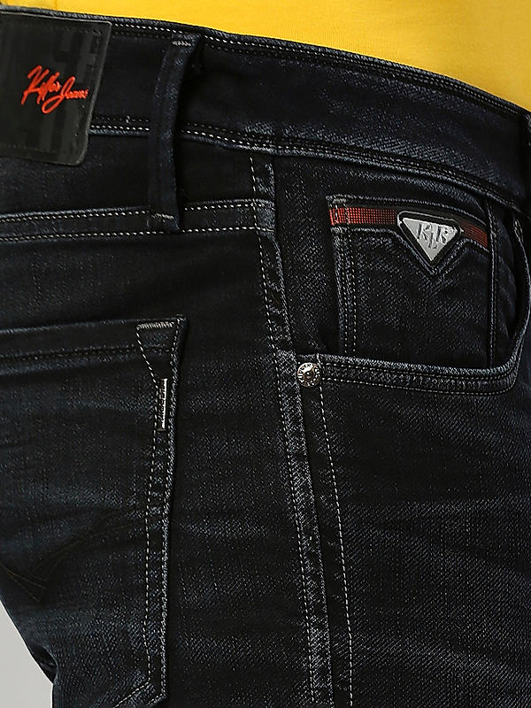 Killer Men Slim Fit Solid Dark Blue Jeans