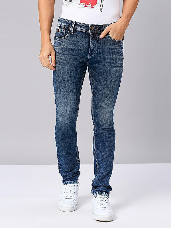 Killer Men Slim Fit Solid Blue Jeans