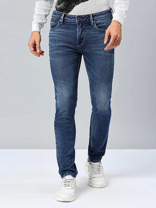 Killer Men Slim Fit Solid Blue Jeans