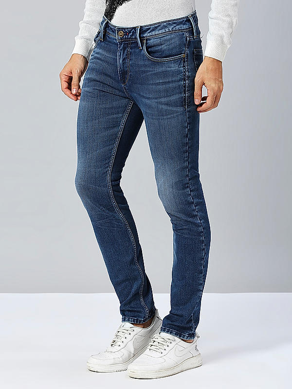 Killer Men Slim Fit Solid Blue Jeans