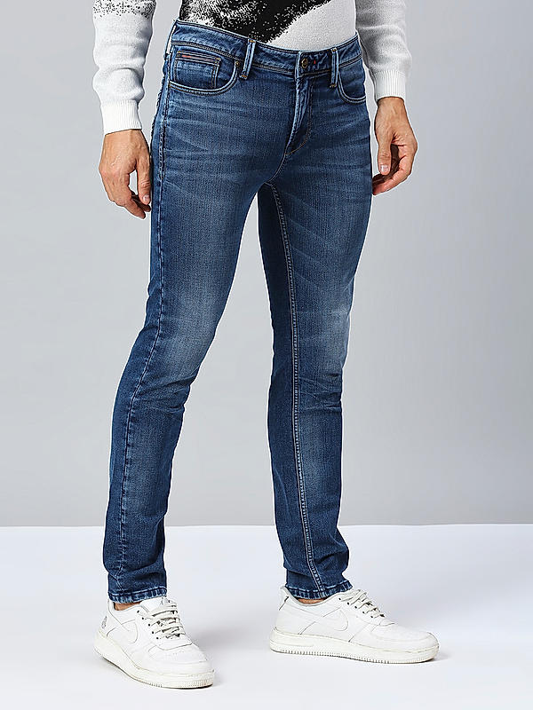 Killer Men Slim Fit Solid Blue Jeans