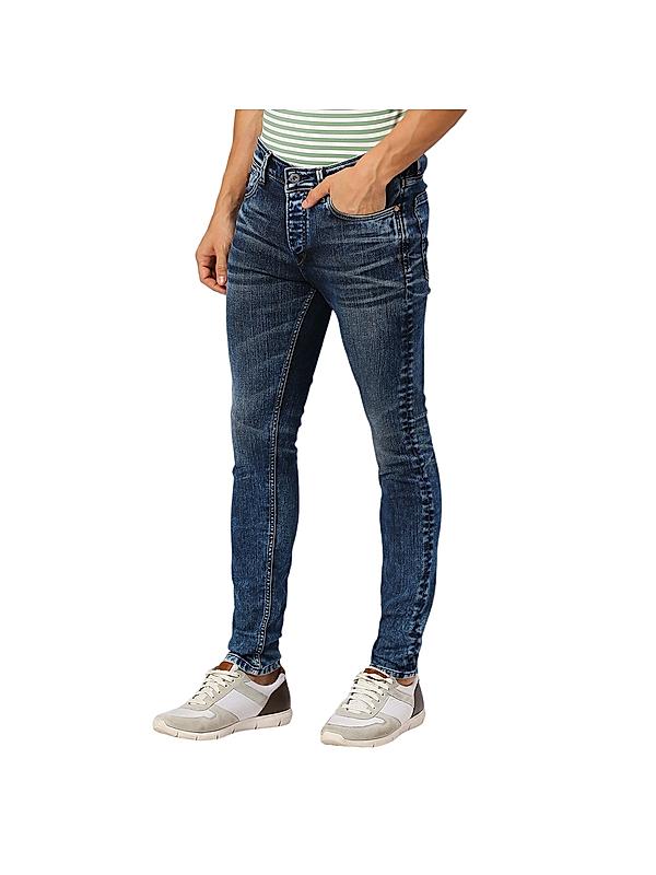 Killer Men Slim Fit Solid Blue Jeans