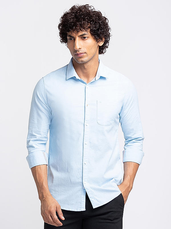 KILLER Men Blue Slim Fit Solid Shirts