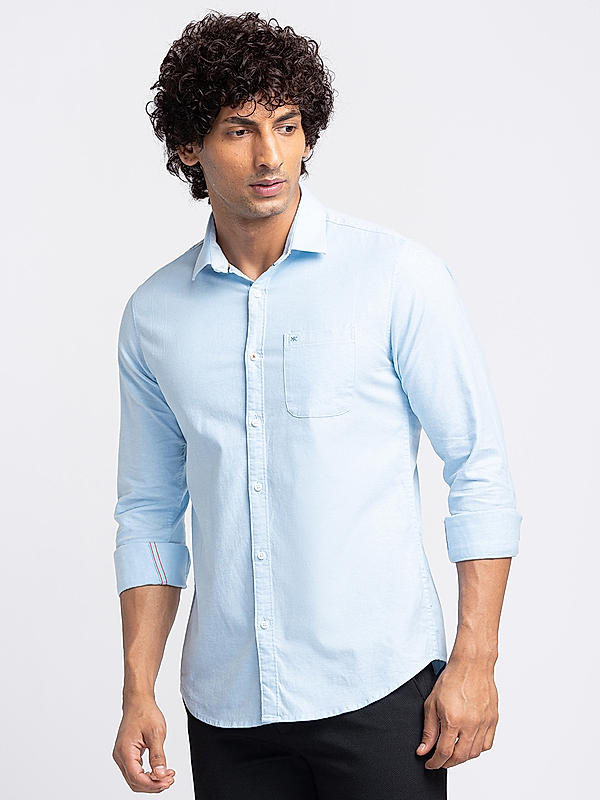 KILLER Men Blue Slim Fit Solid Shirts