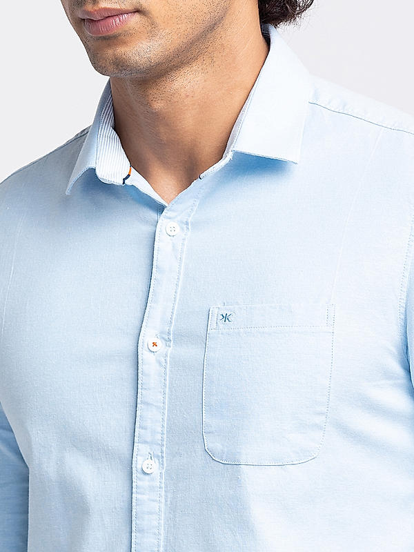 KILLER Men Blue Slim Fit Solid Shirts