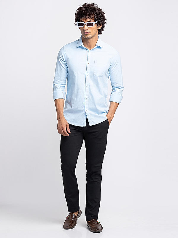 KILLER Men Blue Slim Fit Solid Shirts